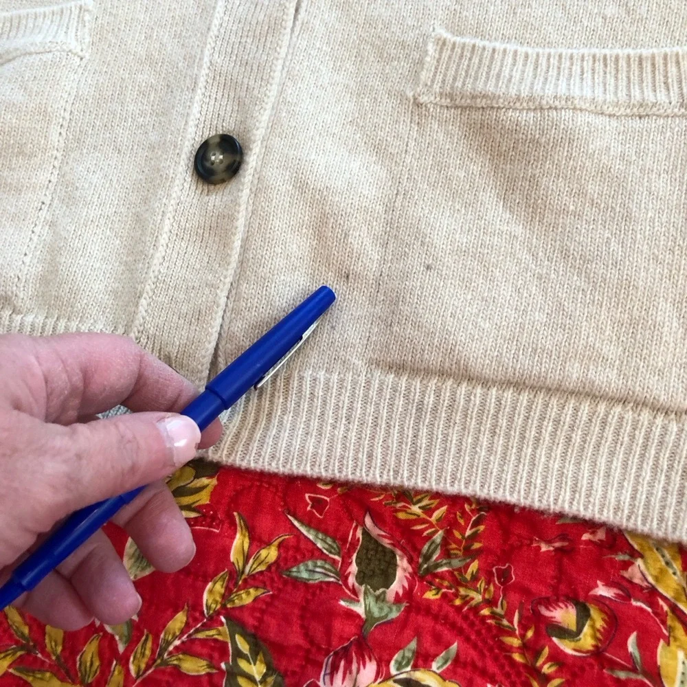 Share G. Label by Goop Virgin Wool Cardigan, No Belt, MED, Oatmeal, MSG 595 - Picture 7 of 11